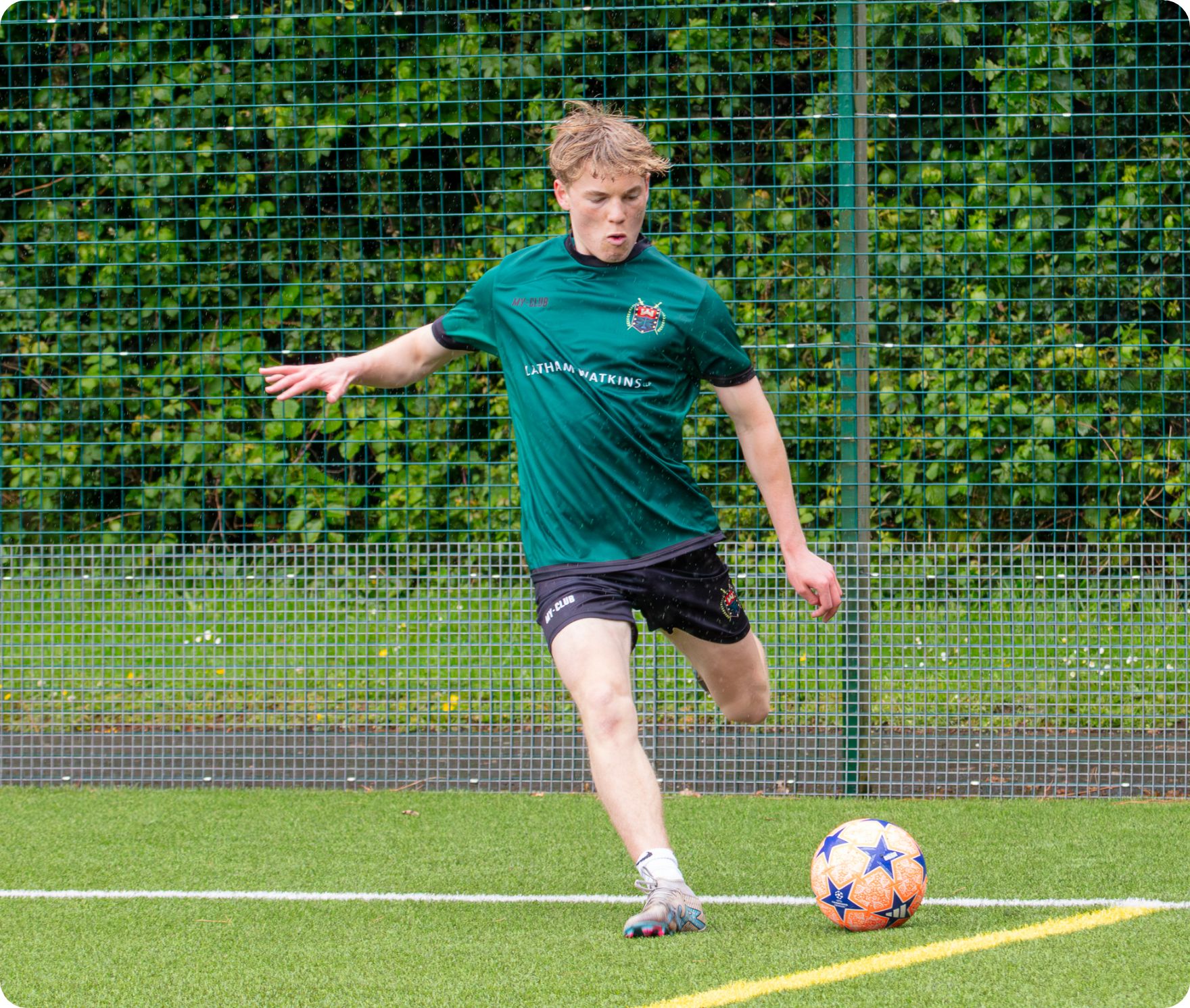 Shot of team playing football